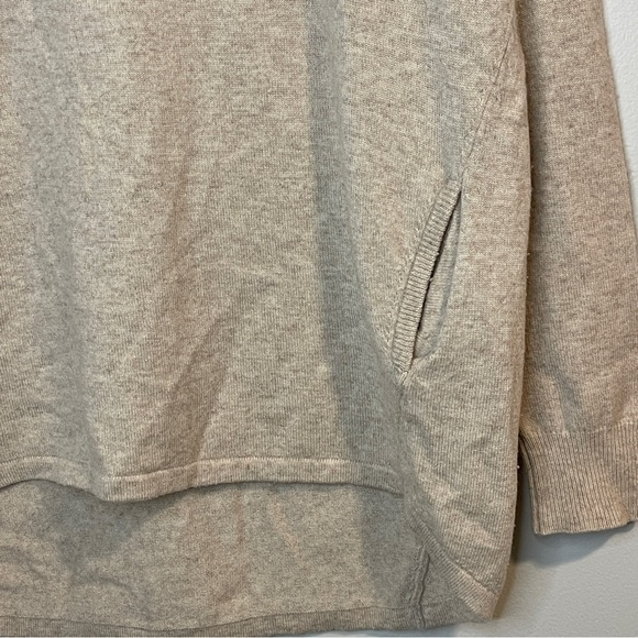 REPEAT WOOL/CASHMERE Oatmeal Tan SWEATER 38/S - Picture 3 of 5